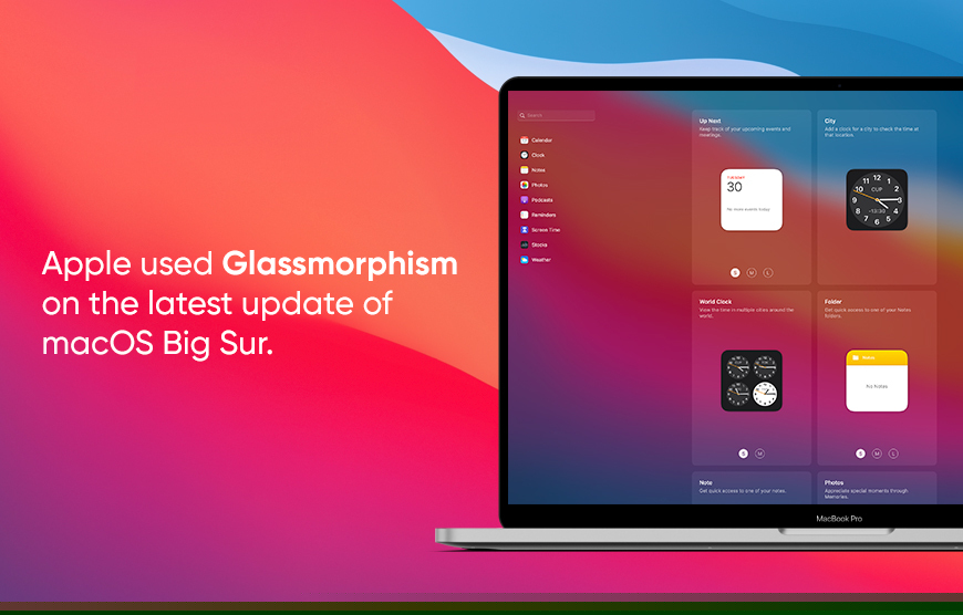 Glassmorphism in Apple Big Sur
